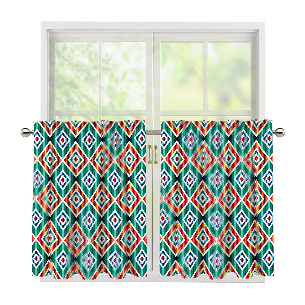 Tribal Navajo Pattern Print Tier Curtains