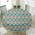 Tribal Navajo Pattern Print Waterproof Round Tablecloth