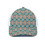 Tribal Navajo Pattern Print White Mesh Trucker Cap