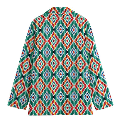 Tribal Navajo Pattern Print Women's Blazer