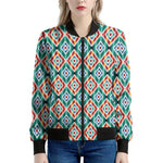 Tribal Navajo Pattern Print Women's Bomber Jacket