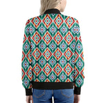 Tribal Navajo Pattern Print Women's Bomber Jacket