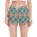 Tribal Navajo Pattern Print Women's Split Running Shorts