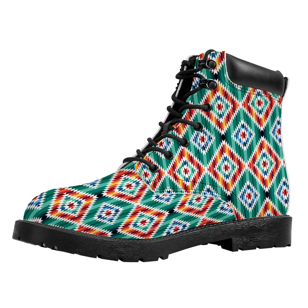 Tribal Navajo Pattern Print Work Boots