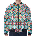 Tribal Navajo Pattern Print Zip Sleeve Bomber Jacket