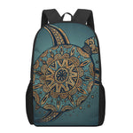 Tribal Sea Turtle Print 17 Inch Backpack
