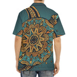 Tribal Sea Turtle Print Aloha Shirt