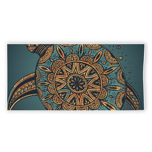 Tribal Sea Turtle Print Beach Towel