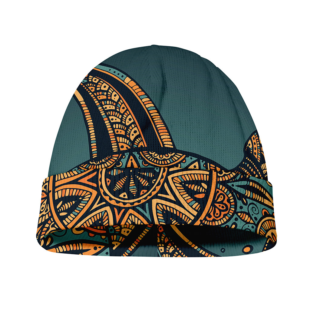 Tribal Sea Turtle Print Beanie