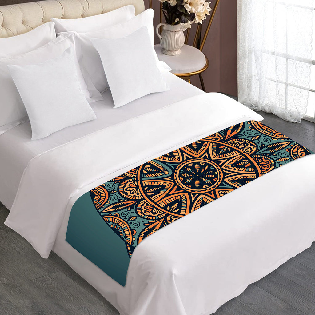 Tribal Sea Turtle Print Bed Runner