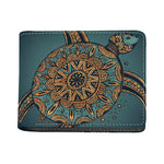 Tribal Sea Turtle Print Bifold Wallet