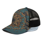 Tribal Sea Turtle Print Black Mesh Trucker Cap