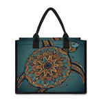 Tribal Sea Turtle Print Canvas Tote Bag