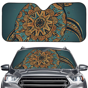 Tribal Sea Turtle Print Car Windshield Sun Shade