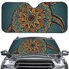 Tribal Sea Turtle Print Car Windshield Sun Shade