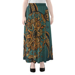 Tribal Sea Turtle Print Chiffon Maxi Skirt