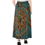 Tribal Sea Turtle Print Chiffon Maxi Skirt