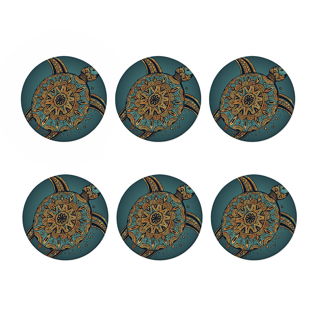 Tribal Sea Turtle Print Coaster Set
