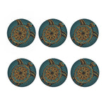 Tribal Sea Turtle Print Coaster Set
