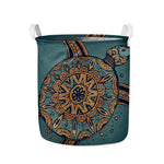 Tribal Sea Turtle Print Collapsible Laundry Basket