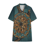 Tribal Sea Turtle Print Cotton Hawaiian Shirt