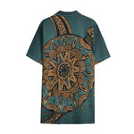 Tribal Sea Turtle Print Cotton Hawaiian Shirt