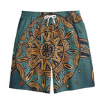 Tribal Sea Turtle Print Cotton Shorts