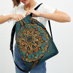 Tribal Sea Turtle Print Drawstring Backpack