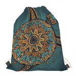 Tribal Sea Turtle Print Drawstring Bag
