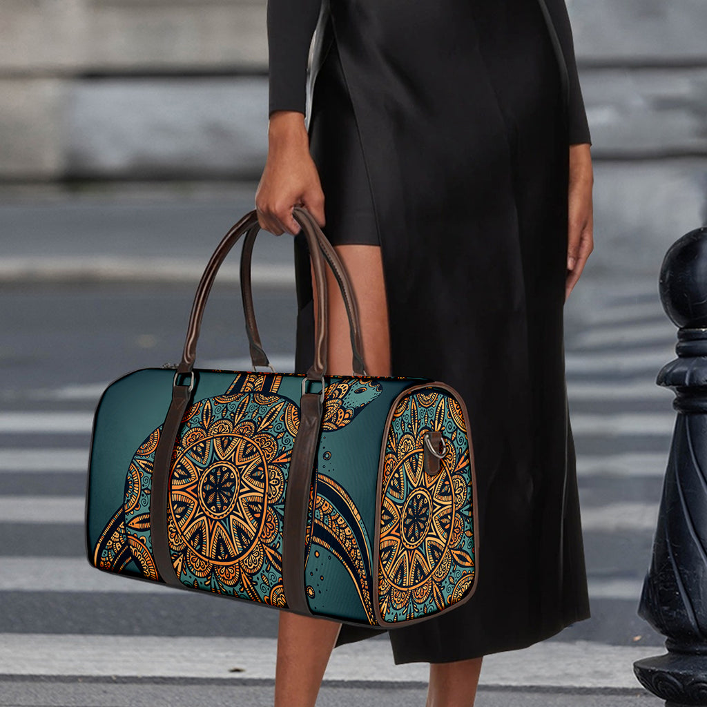 Tribal Sea Turtle Print Duffle Bag