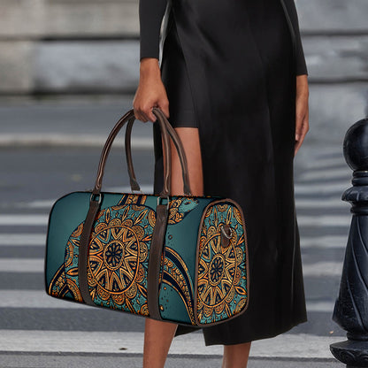 Tribal Sea Turtle Print Duffle Bag