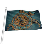 Tribal Sea Turtle Print Flag