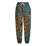 Tribal Sea Turtle Print Fleece Lined Knit Pants