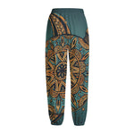 Tribal Sea Turtle Print Fleece Lined Knit Pants
