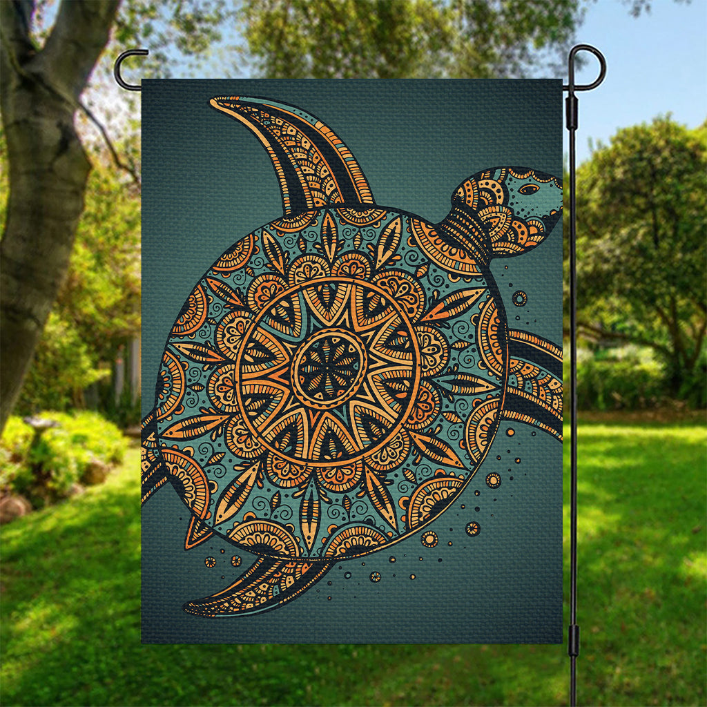 Tribal Sea Turtle Print Garden Flag