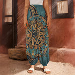 Tribal Sea Turtle Print Harem Pants