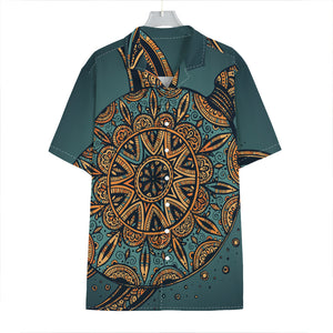 Tribal Sea Turtle Print Hawaiian Shirt