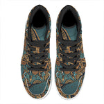 Tribal Sea Turtle Print High Top Leather Sneakers