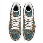 Tribal Sea Turtle Print High Top Leather Sneakers