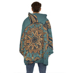 Tribal Sea Turtle Print Hoodie Blanket