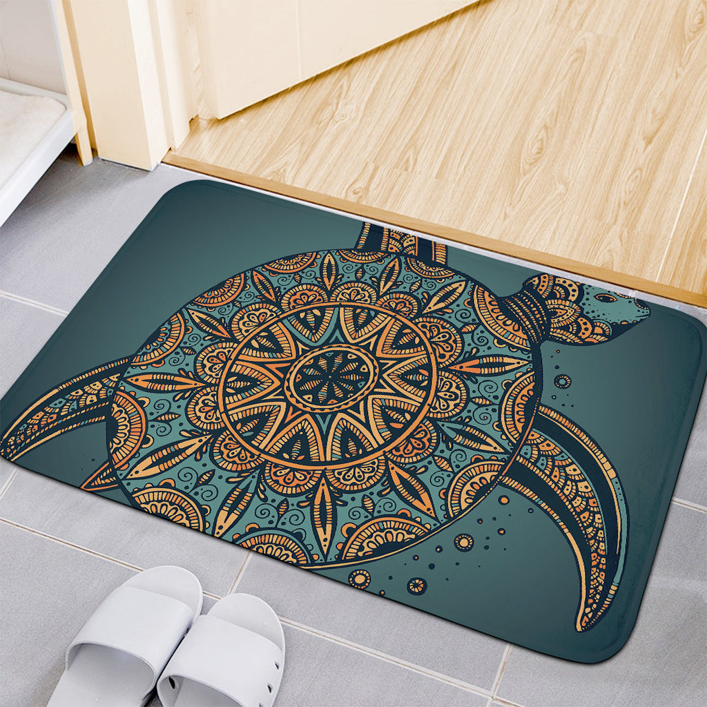 Tribal Sea Turtle Print Indoor Door Mat