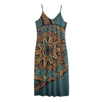 Tribal Sea Turtle Print Jersey Midi Cami Dress
