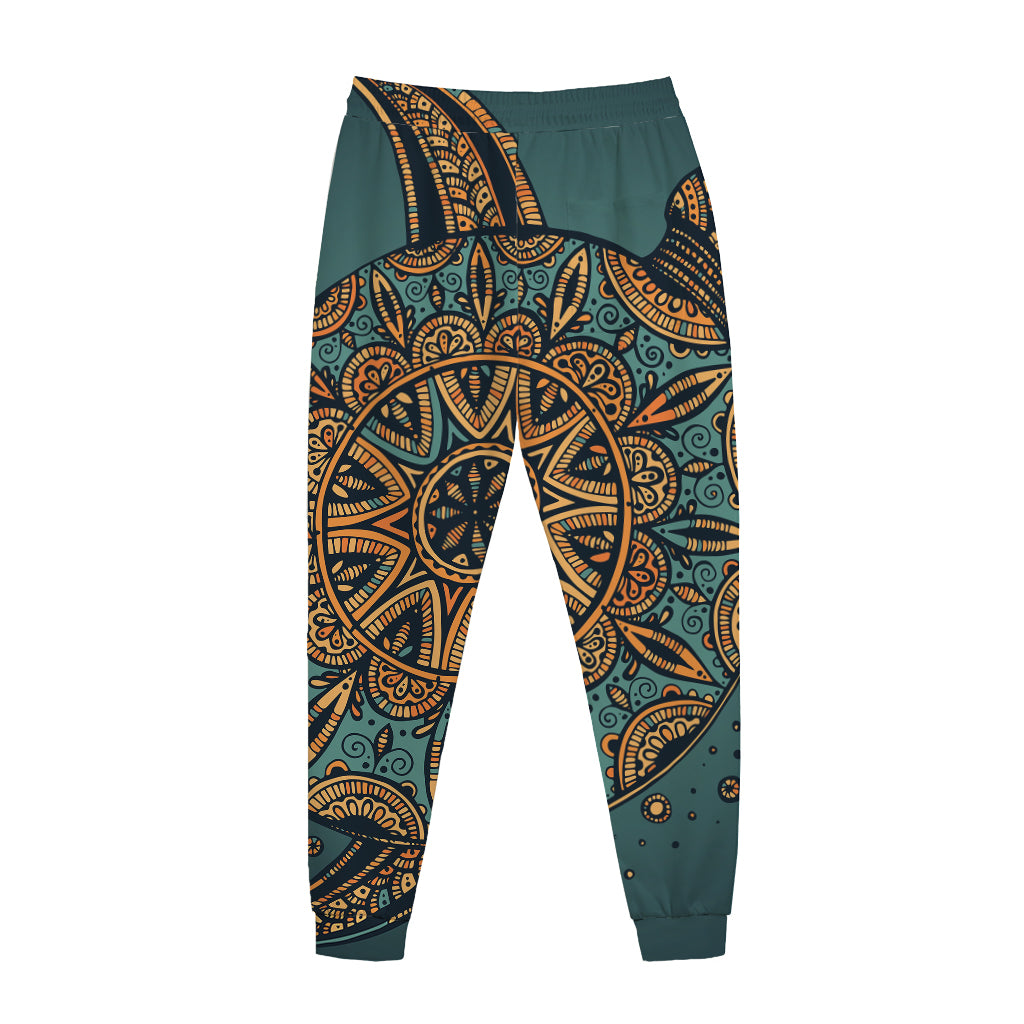 Tribal Sea Turtle Print Jogger Pants