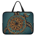 Tribal Sea Turtle Print Laptop Sleeve With Handle