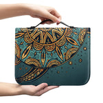 Tribal Sea Turtle Print Leather Bible Cover