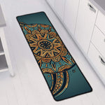 Tribal Sea Turtle Print Long Kitchen Mat
