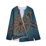 Tribal Sea Turtle Print Long Sleeve Short Coat