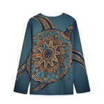 Tribal Sea Turtle Print Long Sleeve Short Coat