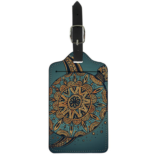Tribal Sea Turtle Print Luggage Tag
