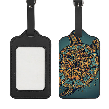 Tribal Sea Turtle Print Luggage Tag